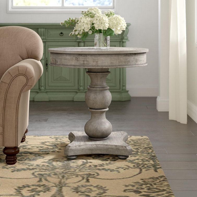 One Allium Way® Solid Wood Top Pedestal End Table Wayfair Canada